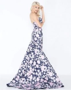 Mac Duggal - 66442M Strapless Floral Print Mikado Evening Gown 5 Mac Duggal - 66442M Strapless Floral Print Mikado Evening Gown