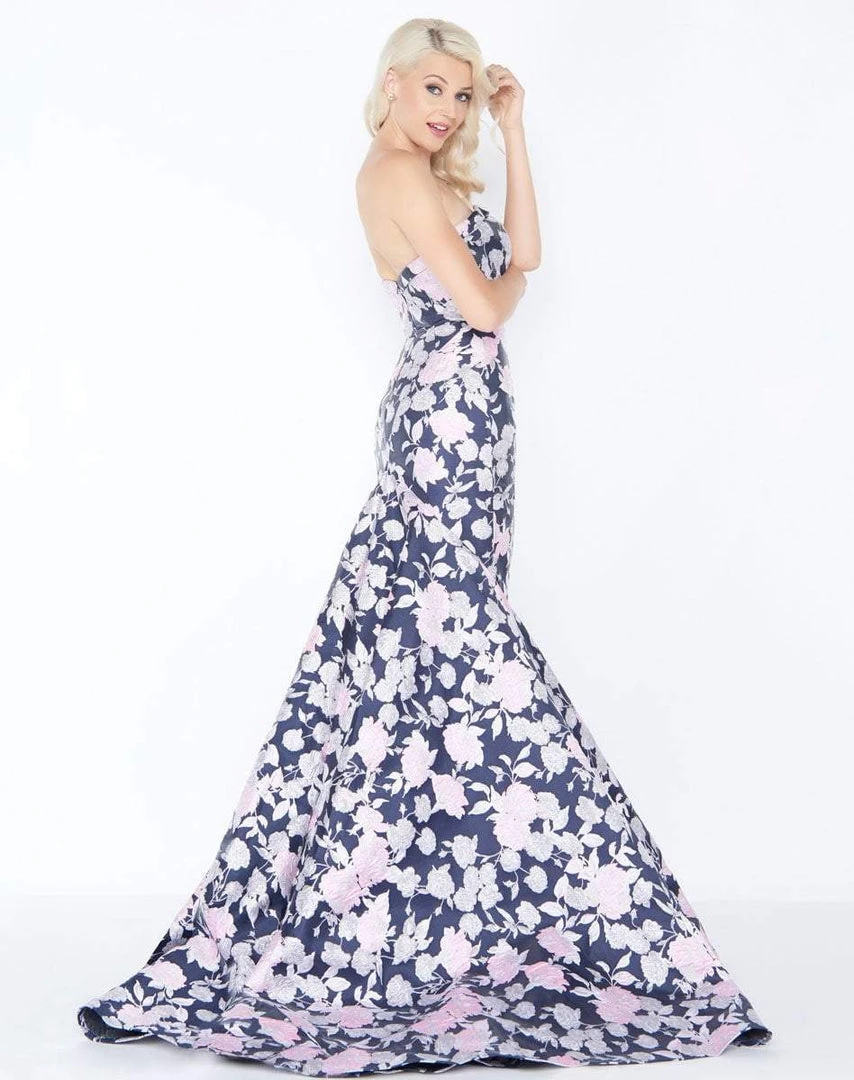 Mac Duggal - 66442M Strapless Floral Print Mikado Evening Gown 4 Mac Duggal - 66442M Strapless Floral Print Mikado Evening Gown