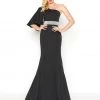 Formal Gowns Mac Duggal - 66587R One Shoulder Bell Sleeve Asymmetric Trumpet Dress