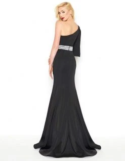 Formal Gowns Mac Duggal - 66587R One Shoulder Bell Sleeve Asymmetric Trumpet Dress