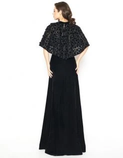 Mac Duggal - 66590R Floral Embroidered Caplet High Neck Sheath Dress Formal Gowns 6 Mac Duggal - 66590R Floral Embroidered Caplet High Neck Sheath Dress Formal Gowns