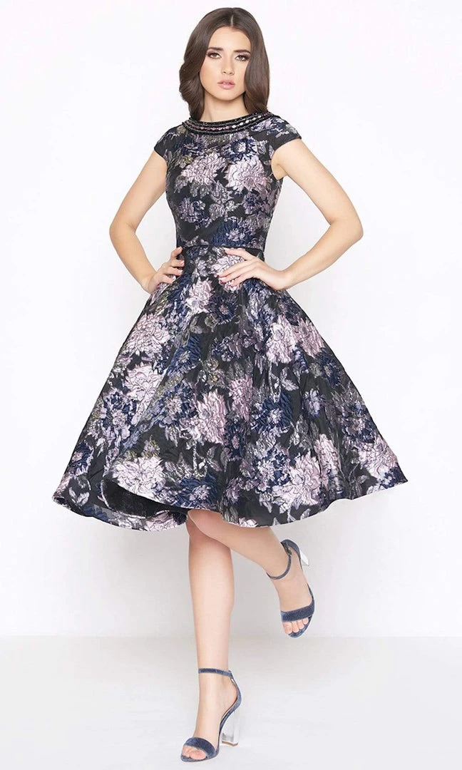 Mac Duggal - 66750D Floral Detailed Bateau A-line Dress Prom Dresses 3 Mac Duggal - 66750D Floral Detailed Bateau A-line Dress Prom Dresses