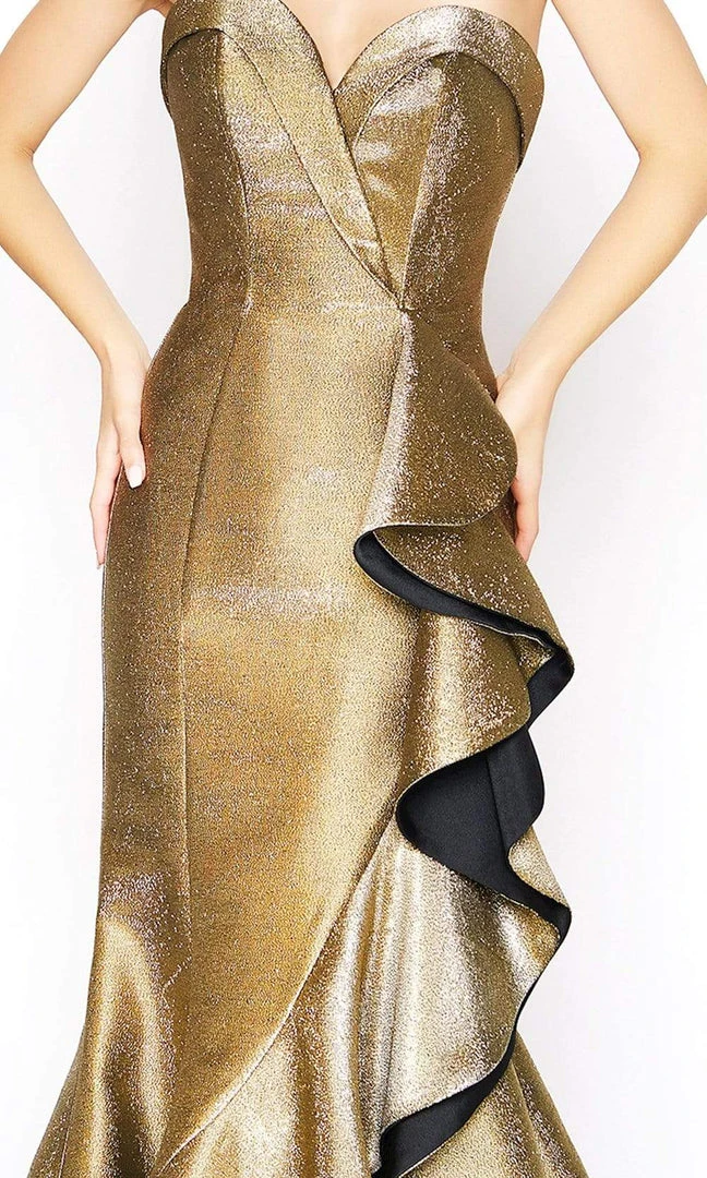 Formal Gowns Mac Duggal - 67662D Metallic Strapless Ruffled Trumpet Dress 5 Formal Gowns Mac Duggal - 67662D Metallic Strapless Ruffled Trumpet Dress