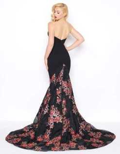 Formal Gowns Mac Duggal - 67673R Floral Plunging Fitted Mermaid Gown