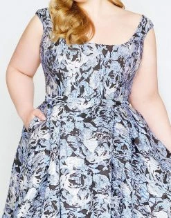 Mac Duggal - 77475F Floral Printed Square Neck Ballgown Formal Gowns 7 Mac Duggal - 77475F Floral Printed Square Neck Ballgown Formal Gowns