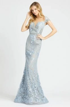 Mac Duggal - 79182D Bead And Lace Embellished Sheath Dress Formal Gowns
