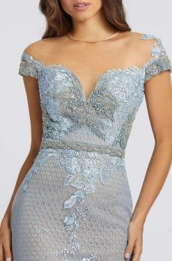 Mac Duggal - 79182D Bead And Lace Embellished Sheath Dress Formal Gowns