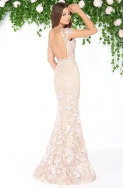 Mac Duggal - 79182D Bead And Lace Embellished Sheath Dress Formal Gowns