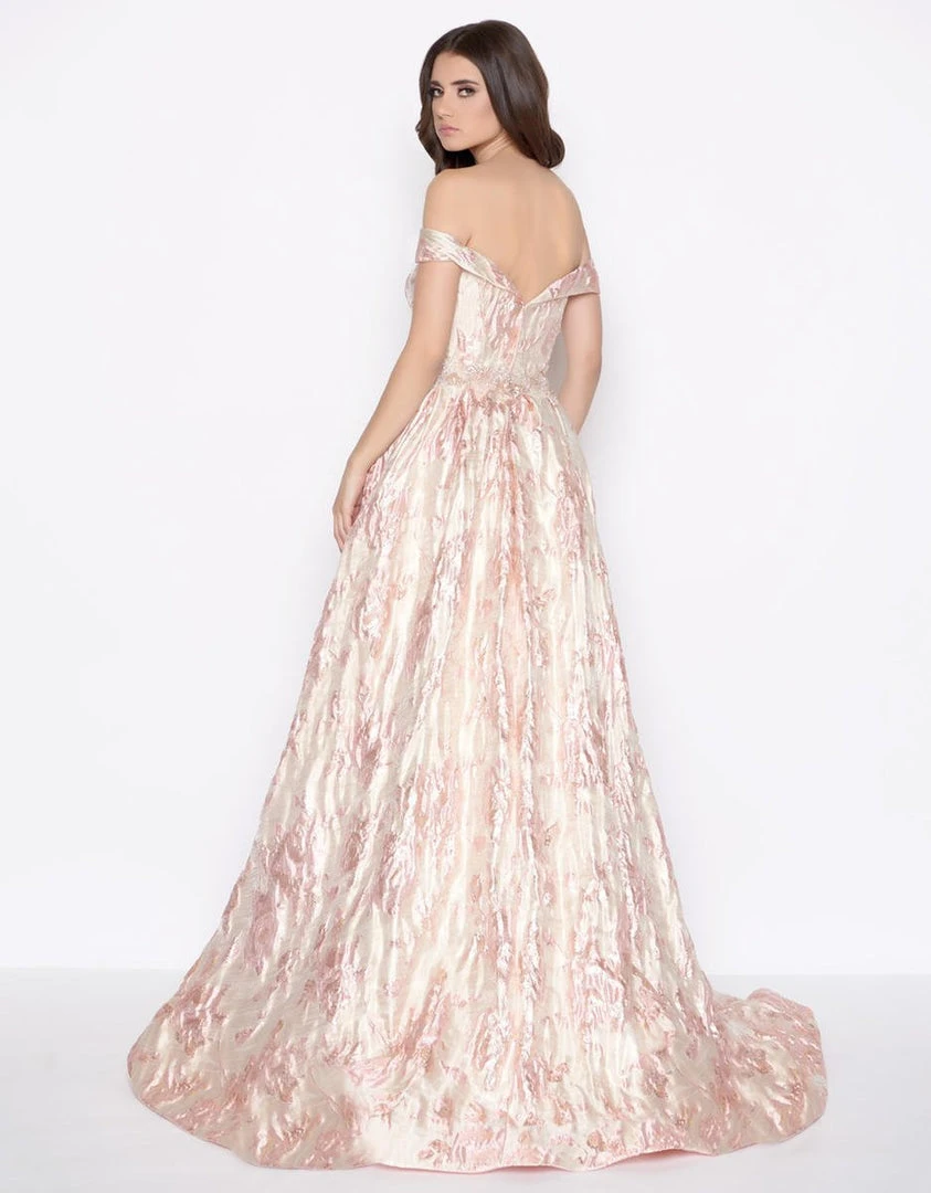 Formal Gowns Mac Duggal - 79195D Off-Shoulder Metallic A-Line Evening Gown 4 Formal Gowns Mac Duggal - 79195D Off-Shoulder Metallic A-Line Evening Gown