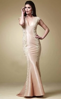 Formal Gowns Mac Duggal - 80253 Deep V-neck Mermaid Dress