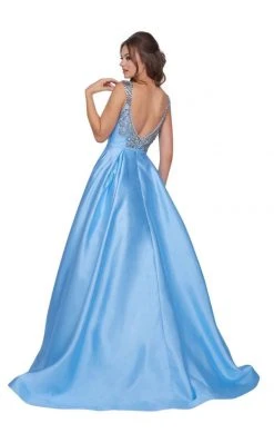 Mac Duggal Ballgowns - 66532H Embellished V-neck Ballgown With Train 11 Mac Duggal Ballgowns - 66532H Embellished V-neck Ballgown With Train