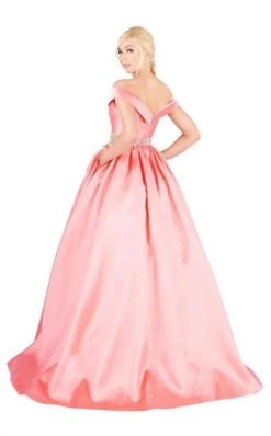Mac Duggal Ballgowns - 66717H Crystal Beaded Off Shoulder Ballgown Formal Gowns