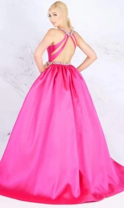 Formal Gowns Mac Duggal Ballgowns - 66728H Jeweled Pleated Ballgown With Train