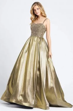 Formal Gowns Mac Duggal Ballgowns - 66743H Paisley-Beaded Bodice Metallic Ballgown