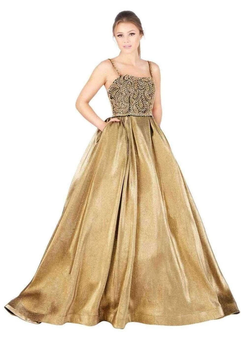 Formal Gowns Mac Duggal Ballgowns - 66743H Paisley-Beaded Bodice Metallic Ballgown 5 Formal Gowns Mac Duggal Ballgowns - 66743H Paisley-Beaded Bodice Metallic Ballgown