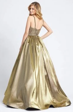 Formal Gowns Mac Duggal Ballgowns - 66743H Paisley-Beaded Bodice Metallic Ballgown 9 Formal Gowns Mac Duggal Ballgowns - 66743H Paisley-Beaded Bodice Metallic Ballgown