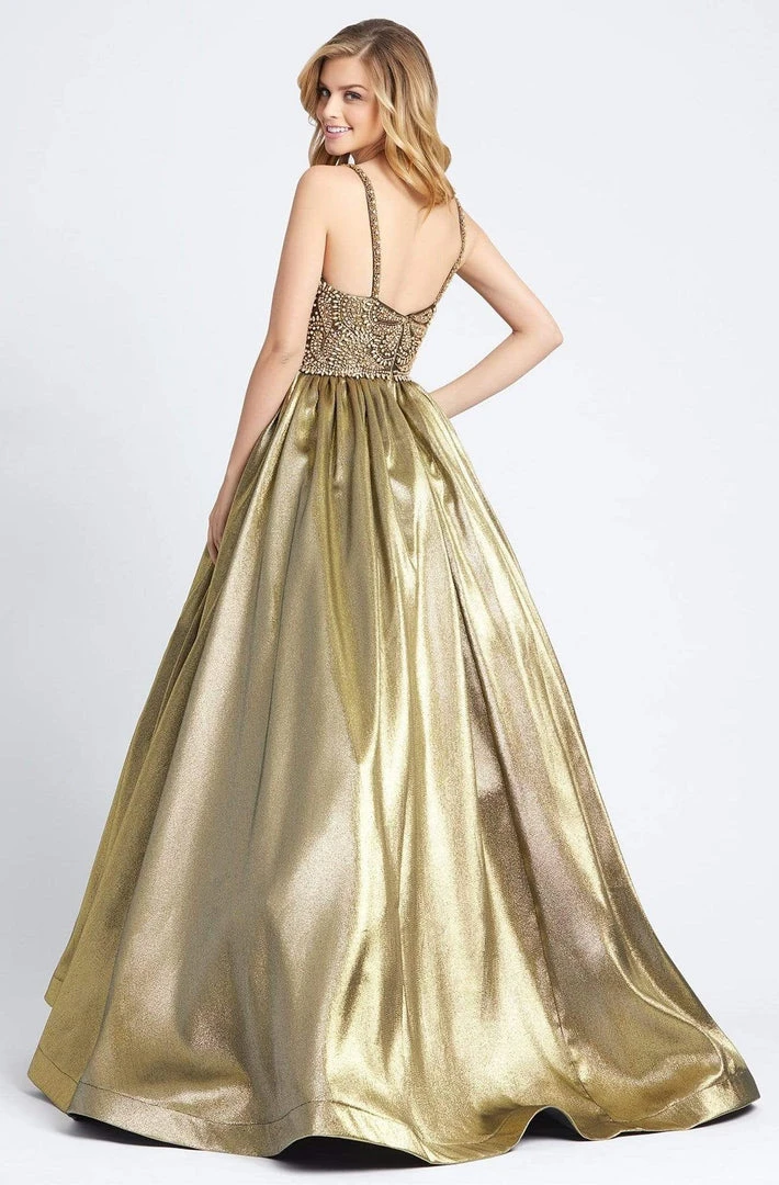 Formal Gowns Mac Duggal Ballgowns - 66743H Paisley-Beaded Bodice Metallic Ballgown 4 Formal Gowns Mac Duggal Ballgowns - 66743H Paisley-Beaded Bodice Metallic Ballgown