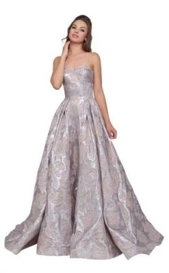 Formal Gowns Mac Duggal Ballgowns - 66947H Sweetheart Floral Brocade Ballgown