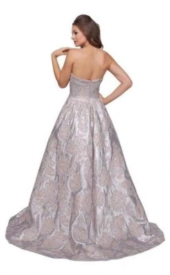 Formal Gowns Mac Duggal Ballgowns - 66947H Sweetheart Floral Brocade Ballgown