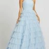 Mac Duggal Ballgowns - 67396H Tiered Skirt Mesh Long Dress 1 Mac Duggal Ballgowns - 67396H Tiered Skirt Mesh Long Dress