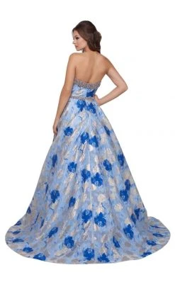 Mac Duggal Ballgowns - 67602H Embroidered Strapless Pleated Ballgown