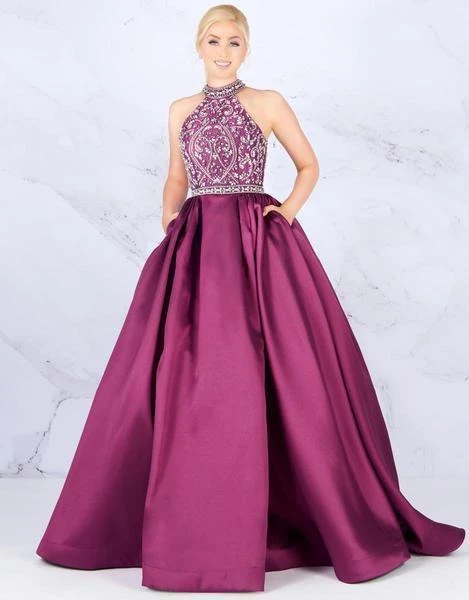 Mac Duggal Ballgowns - 67658H Embellished Halter Neck Ballgown 3 Mac Duggal Ballgowns - 67658H Embellished Halter Neck Ballgown