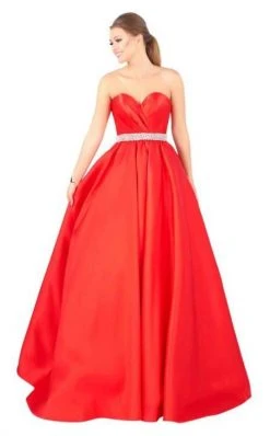 Mac Duggal Ballgowns - 67685H Jeweled Belt Strapless Sweetheart Gown Formal Gowns
