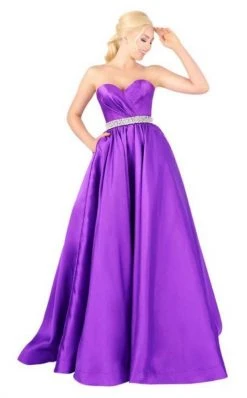 Mac Duggal Ballgowns - 67685H Jeweled Belt Strapless Sweetheart Gown Formal Gowns