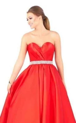 Mac Duggal Ballgowns - 67685H Jeweled Belt Strapless Sweetheart Gown Formal Gowns