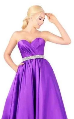 Mac Duggal Ballgowns - 67685H Jeweled Belt Strapless Sweetheart Gown Formal Gowns