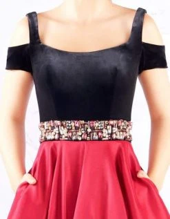 Mac Duggal Ballgowns - 77506H Cold Shoulder Fitted Ballgown Formal Gowns