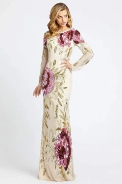 Formal Gowns Mac Duggal - Bateau Multi-Color Long Dress 4566R - 1 Pc Black Red Multi In Size 10 Available 11 Formal Gowns Mac Duggal - Bateau Multi-Color Long Dress 4566R - 1 Pc Black Red Multi In Size 10 Available