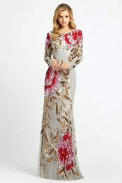 Formal Gowns Mac Duggal - Bateau Multi-Color Long Dress 4566R - 1 Pc Black Red Multi In Size 10 Available 10 Formal Gowns Mac Duggal - Bateau Multi-Color Long Dress 4566R - 1 Pc Black Red Multi In Size 10 Available