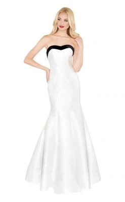 Formal Gowns Mac Duggal Black White Red - 12182R Sweetheart Mermaid Gown With Train