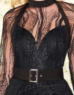 Formal Gowns Mac Duggal Black White Red - 50579R Beaded Lace Appliqued Ballgown 6 Formal Gowns Mac Duggal Black White Red - 50579R Beaded Lace Appliqued Ballgown