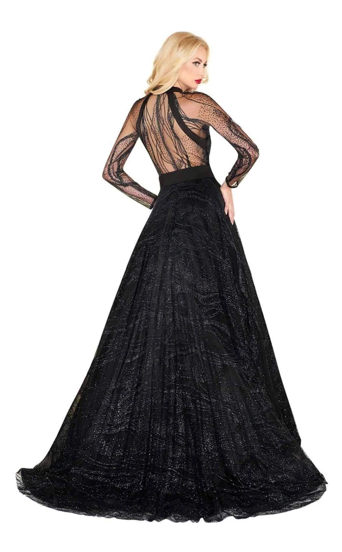 Formal Gowns Mac Duggal Black White Red - 50579R Beaded Lace Appliqued Ballgown 5 Formal Gowns Mac Duggal Black White Red - 50579R Beaded Lace Appliqued Ballgown