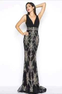 Formal Gowns Mac Duggal - Black White Red Style 50414R