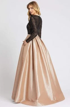 Formal Gowns Mac Duggal Couture - 12121D Long Sleeves Illusion Jewel Ballgown