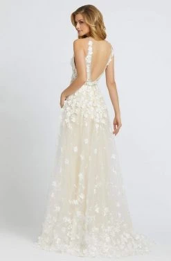 Mac Duggal Couture - 12145D Floral Applique V-neck A-line Dress 8 Mac Duggal Couture - 12145D Floral Applique V-neck A-line Dress