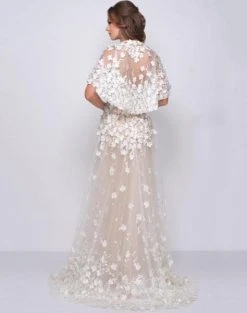 Mac Duggal Couture - 12145D Floral Applique V-neck A-line Dress 10 Mac Duggal Couture - 12145D Floral Applique V-neck A-line Dress