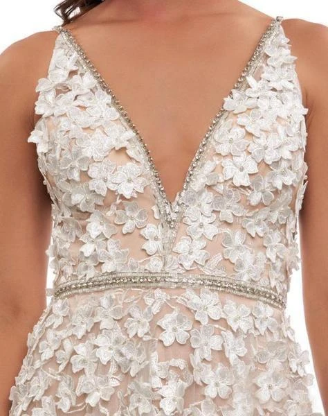 Mac Duggal Couture - 12145D Floral Applique V-neck A-line Dress 7 Mac Duggal Couture - 12145D Floral Applique V-neck A-line Dress