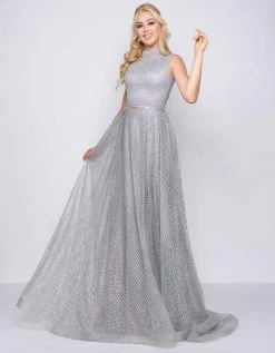 Formal Gowns Mac Duggal Couture - 20090D Embellished High Neck Dress With Train