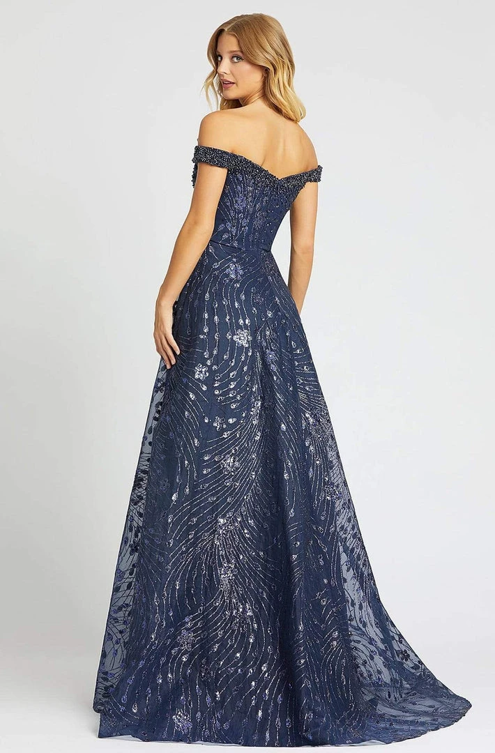 Mac Duggal Couture - 20111D Off Shoulder Cluster Sequined A-Line Gown Formal Gowns 4 Mac Duggal Couture - 20111D Off Shoulder Cluster Sequined A-Line Gown Formal Gowns