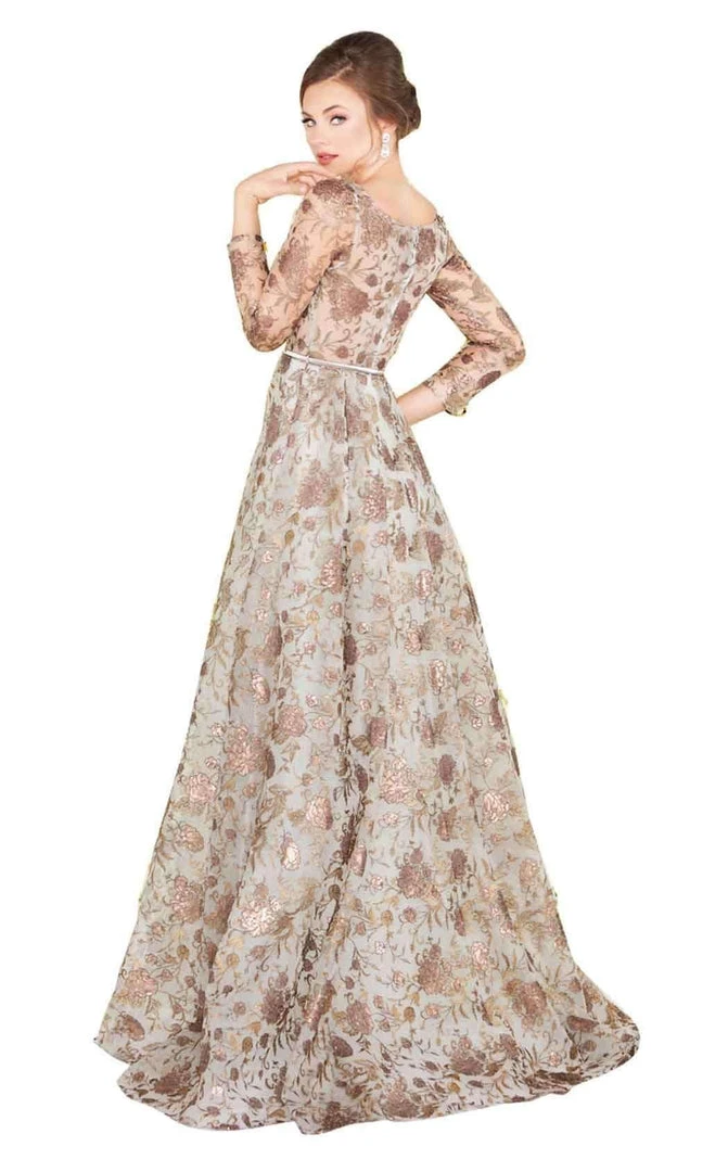 Mac Duggal Couture - 20123D Embossed Bateau A-Line Evening Gown 6 Mac Duggal Couture - 20123D Embossed Bateau A-Line Evening Gown