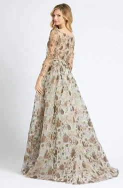 Mac Duggal Couture - 20123D Embossed Bateau A-Line Evening Gown