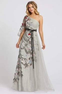 Formal Gowns Mac Duggal Couture - 20124D Embroidered Lace Trumpet Dress With Train