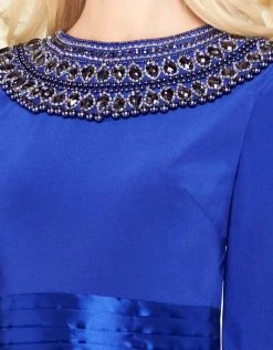 Mac Duggal - Embellished Long Sleeves Ballgown 12093R - 1 Pc Midnight Blue In Size 4 Available Formal Gowns