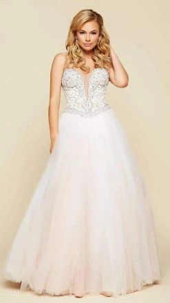 Mac Duggal Embellished Strapless Long Gown In Ivory/Nude 65357H - 1 Pc Ivory/Nude In Size 10 Available Formal Gowns