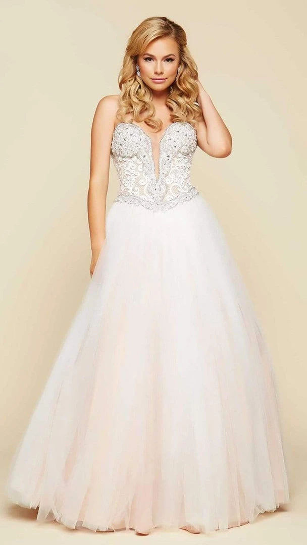 Mac Duggal Embellished Strapless Long Gown In Ivory/Nude 65357H - 1 Pc Ivory/Nude In Size 10 Available Formal Gowns 3 Mac Duggal Embellished Strapless Long Gown In Ivory/Nude 65357H - 1 Pc Ivory/Nude In Size 10 Available Formal Gowns