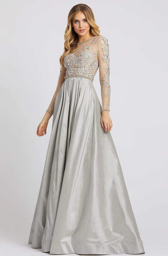 Mac Duggal Evening - 12230D Illusion Floral Embroidered Bejeweled Gown 3 Mac Duggal Evening - 12230D Illusion Floral Embroidered Bejeweled Gown